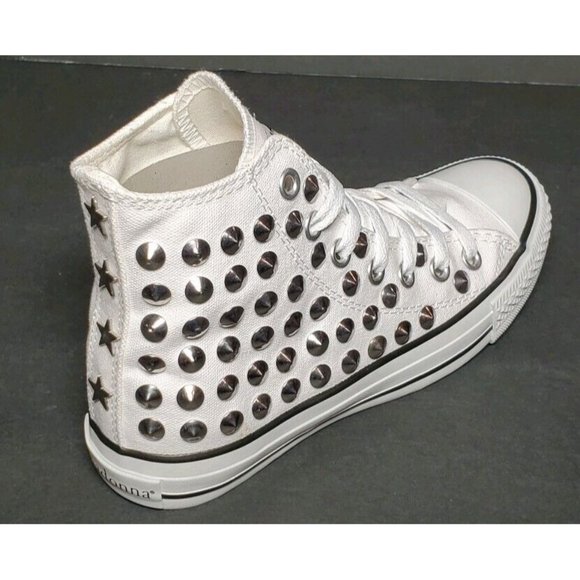PRIMADONNA COLLECTION Wmns white canvas /studs SNEAKERS Sz EURO 37 converse like - Picture 7 of 12